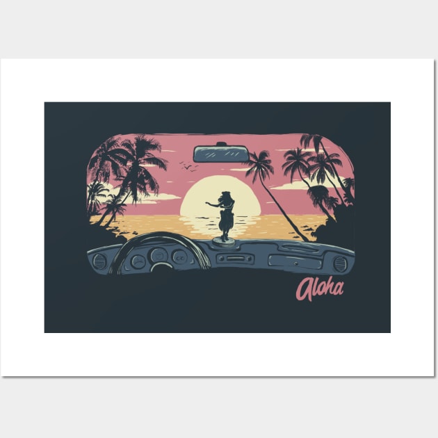 SUNSET DRIVE Wall Art by Reptileando